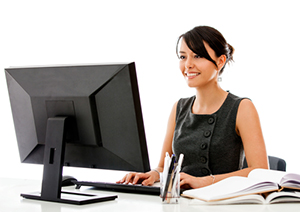 medical transcription business transcriptionist does coding training working office woman